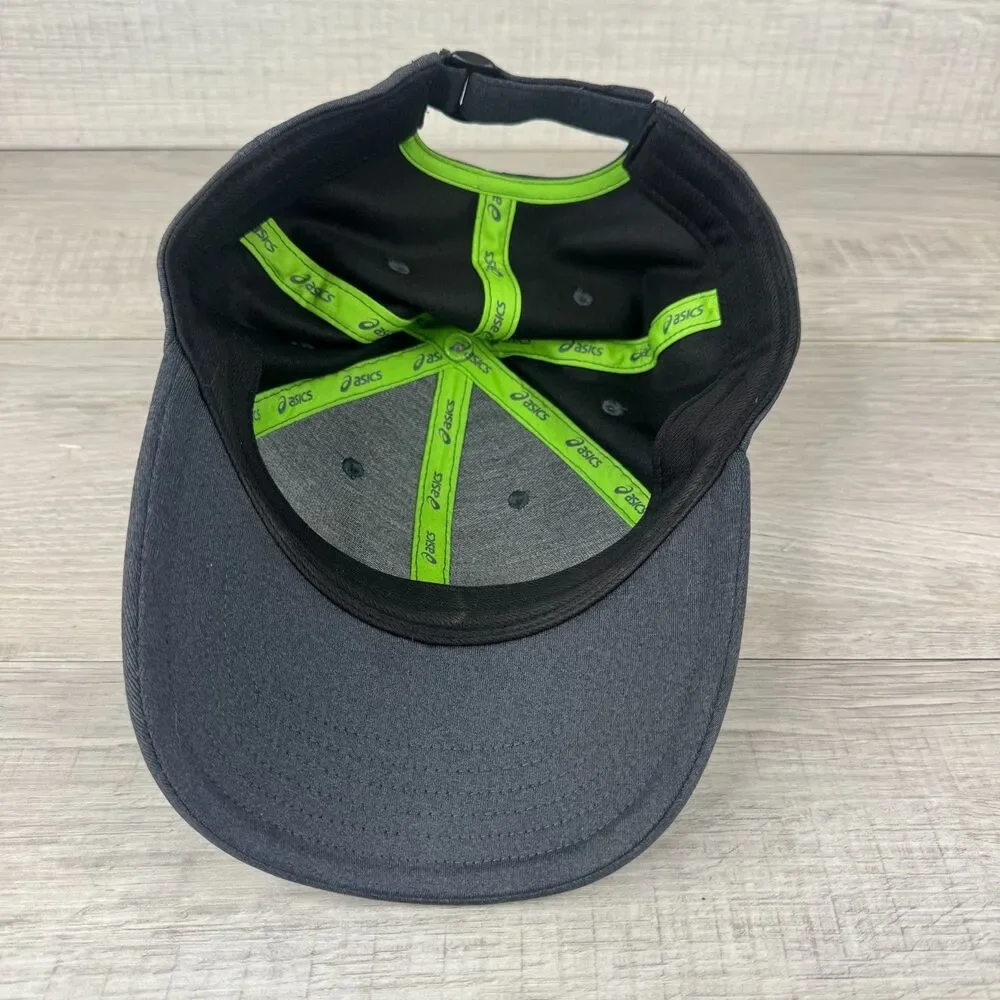 ASICS Train Sana Baseball Cap Unisex One Size Charcoal Gray Logo Strapback Hat